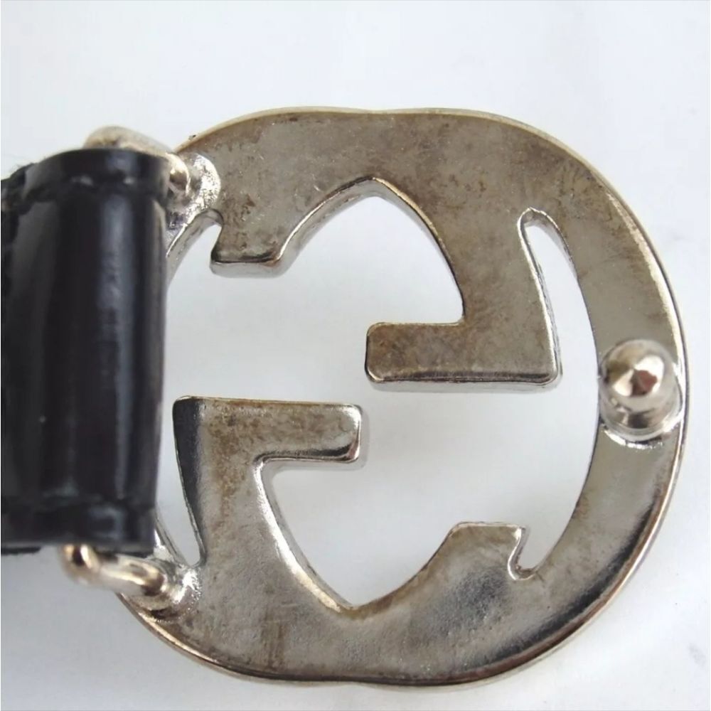 Authentic GUCCI 036.2194.0980.5 Interlocking Small GG 70/28 Leather Belt [Used] - Picture 6 of 12